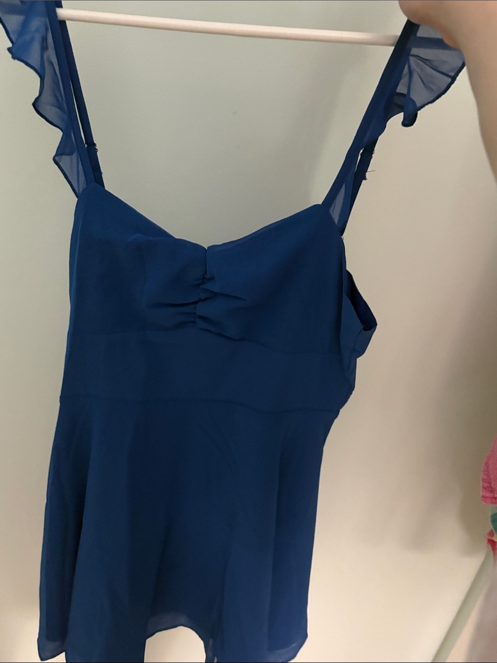 SHEIN Royal Blue Ruffle Strap Mini Dress